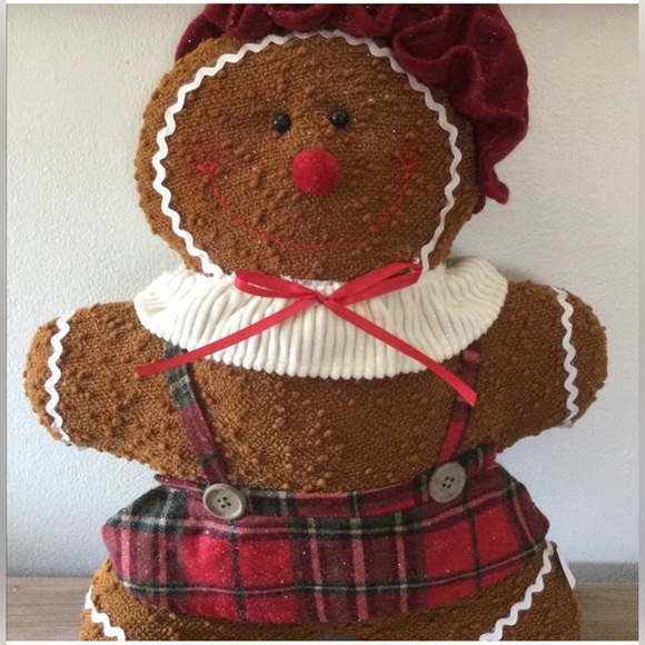 Set of 2 Sparkle Dusted Gingerbread Plush Pillows - Picture 4 of 5